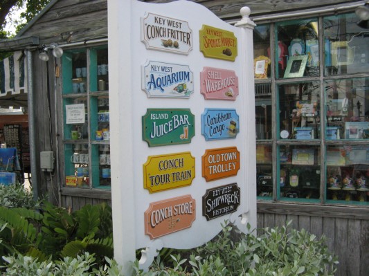 Typiske Key West skilte